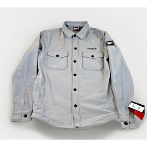 Reebok Men’s Softshell Jacket Fleece Lined Grey Shirt Jacket Windbreaker NWT S
